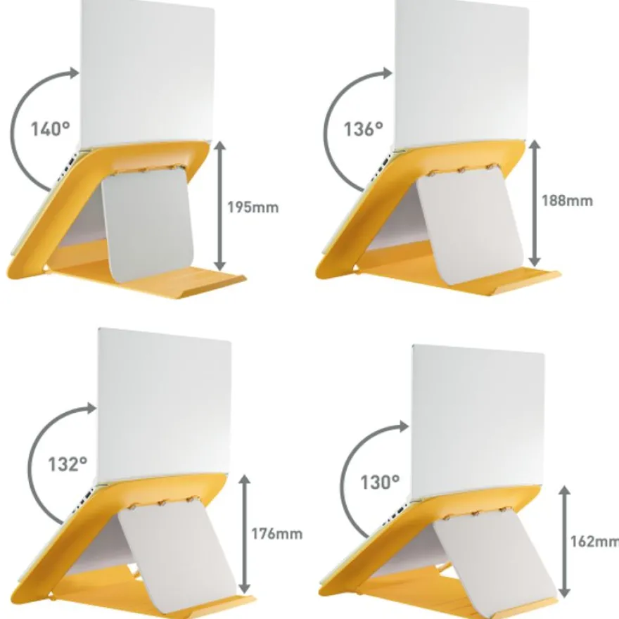 Leitz Ergo – Support pour ordinateur portable jusqu'à 17" – Réglable et ergonomique – Jaune