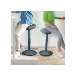 Leitz Ergo - Tabouret ergonomique - 57-82 cm - Gris foncé