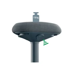 Leitz Ergo - Tabouret ergonomique - 47-64 cm - Gris foncé