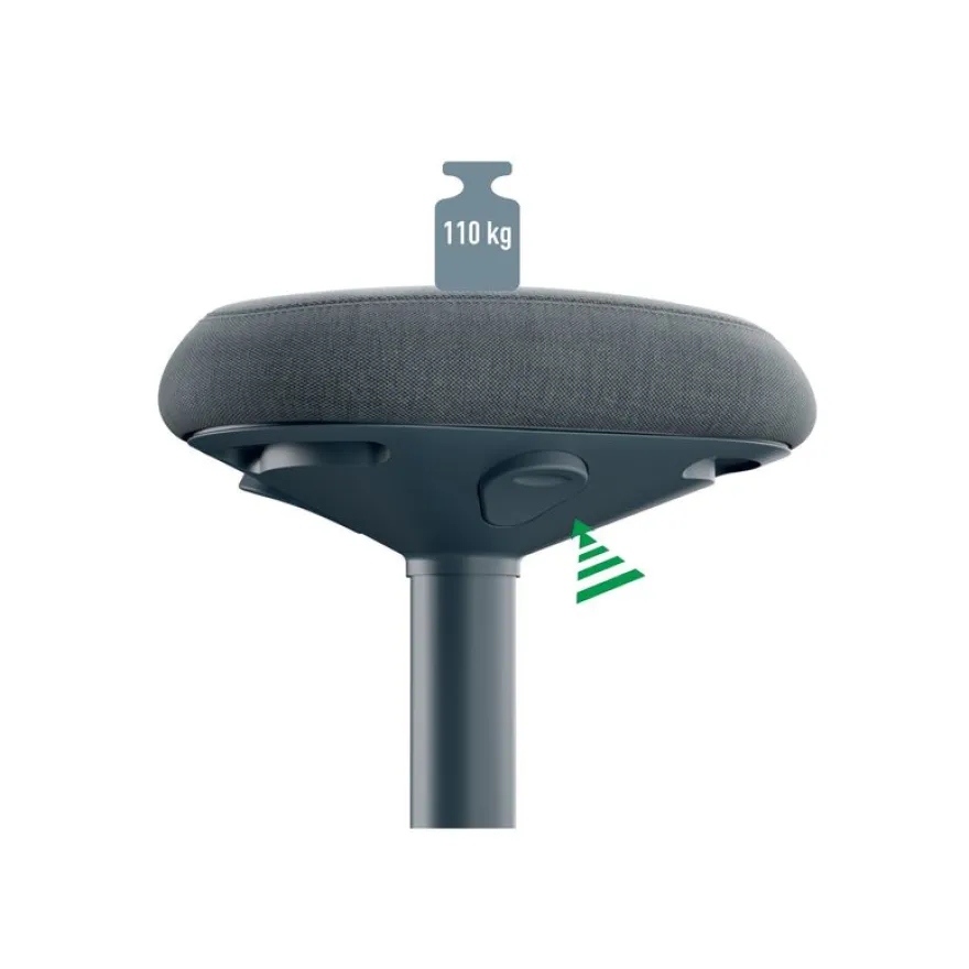 Leitz Ergo - Tabouret ergonomique - 47-64 cm - Gris foncé