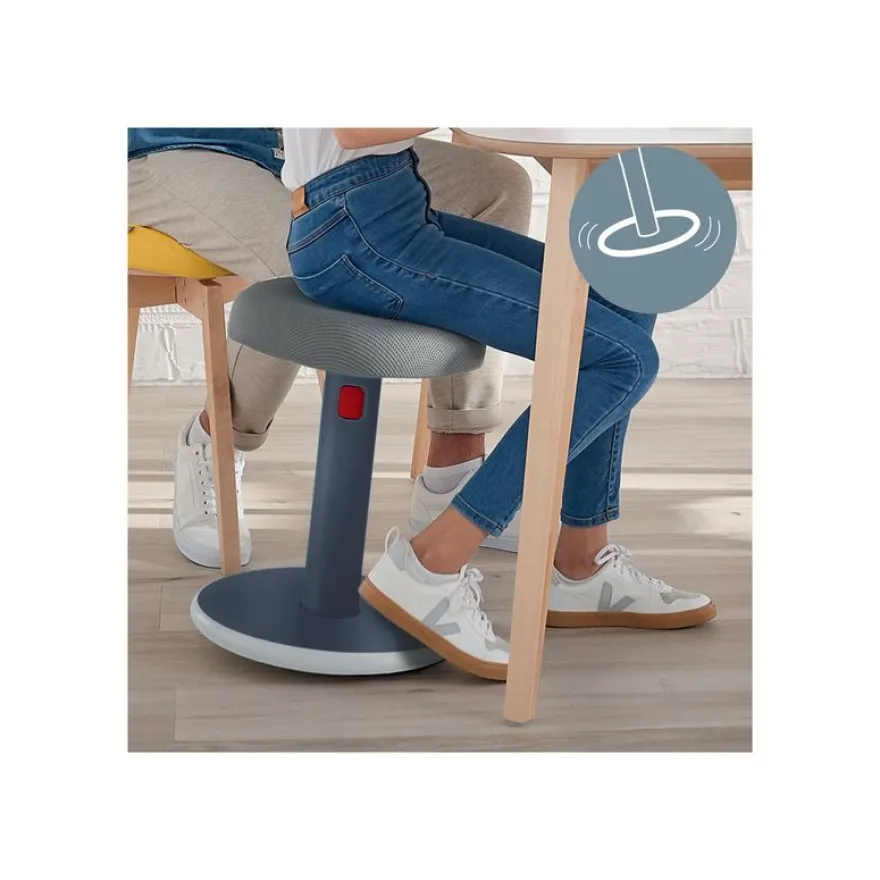 Leitz Ergo - Tabouret ergonomique assis/debout - hauteur réglable jusqu'à 79 cm - Gris
