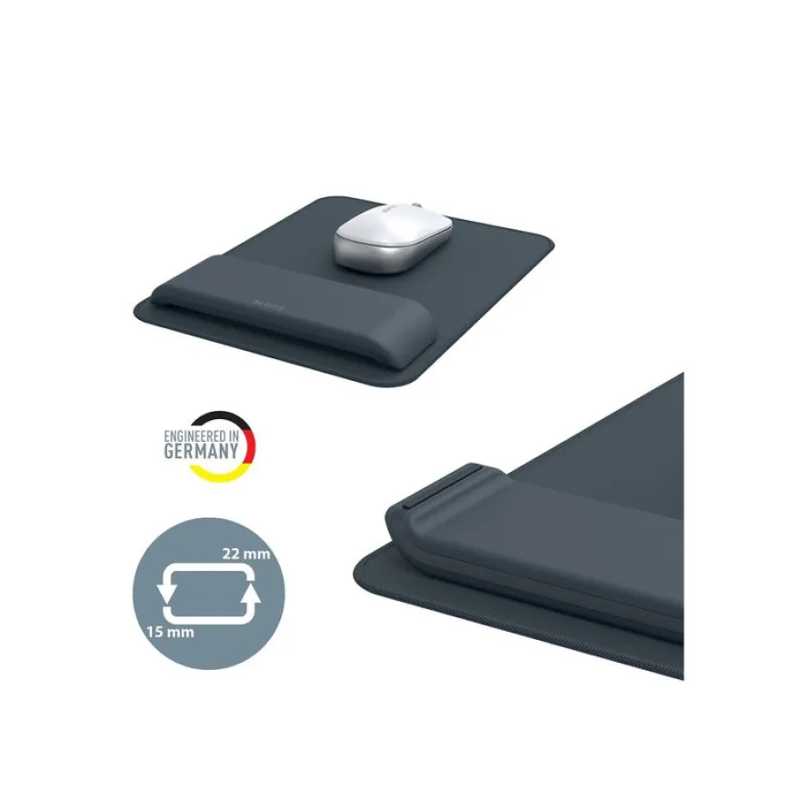 Leitz Ergo - Tapis de souris avec repose-poignet - adjustable - Gris foncé