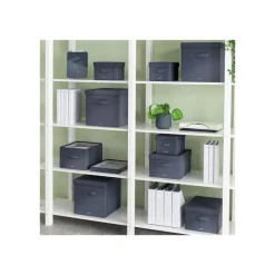 Leitz Fabric Storage - 2 Boîtes de rangement en tissu avec couvercle - petit - gris velours