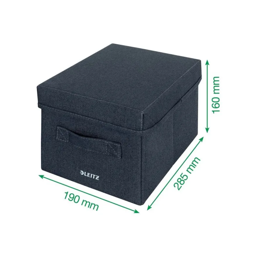 Leitz Fabric Storage - 2 Boîtes de rangement en tissu avec couvercle - petit - gris velours