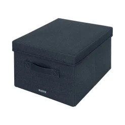 Leitz Fabric Storage - 2 Boîtes de rangement en tissu avec couvercle - moyen - gris velours