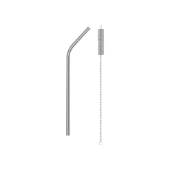 Les Artistes - Pailles en acier inoxydable + brosse - argent - pack de 3