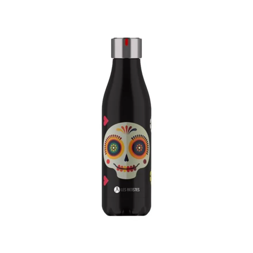 Les Artistes Paris - Gourde Bouteille isotherme 500 ml - Sugar skull - acier inoxydable
