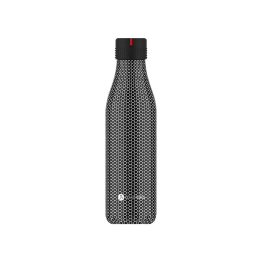 Les Artistes Paris - Gourde Bouteille isotherme 500 ml - noir texture métal - acier inoxydable