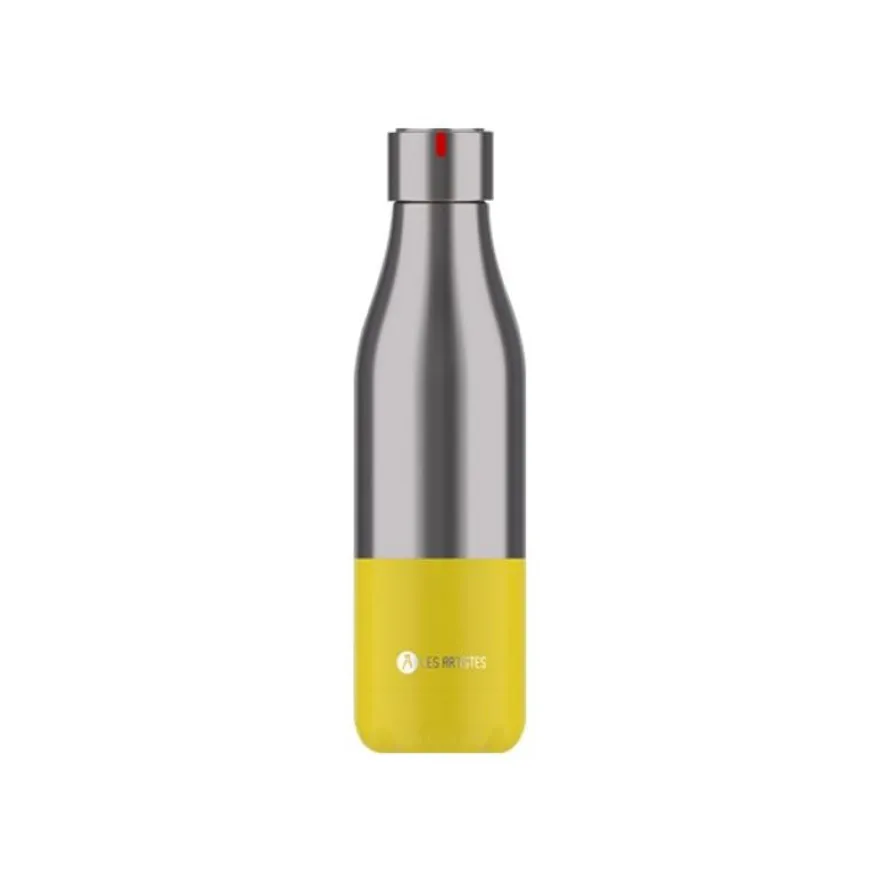 Les Artistes Paris - Gourde Bouteille isotherme 500 ml - inox et jaune - acier inoxydable