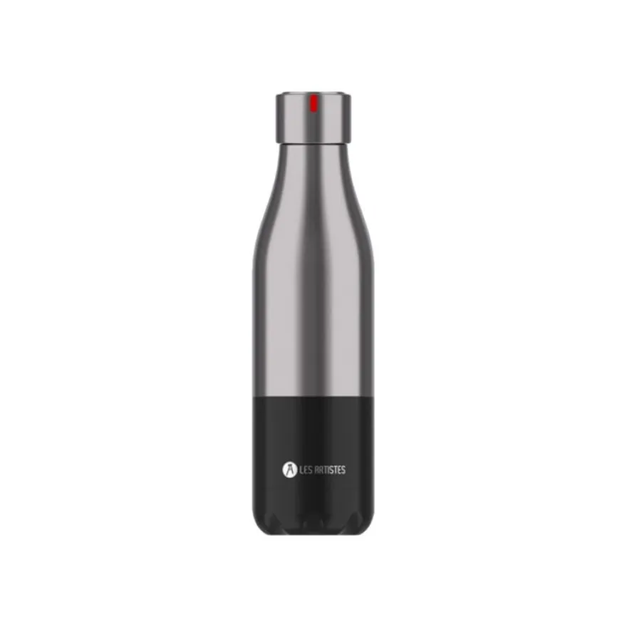 Les Artistes Paris - Gourde Bouteille isotherme 500 ml - inox et noir - acier inoxydable
