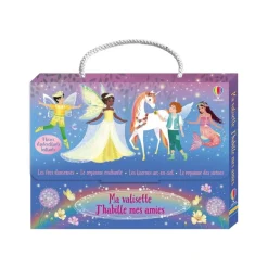 Les fées danseuses, Le royaume enchanté, Les licornes arc-en-ciel et Le royaume des sirènes - Ma valisette J'habille mes amies - par Watt Fiona - livre d'activités