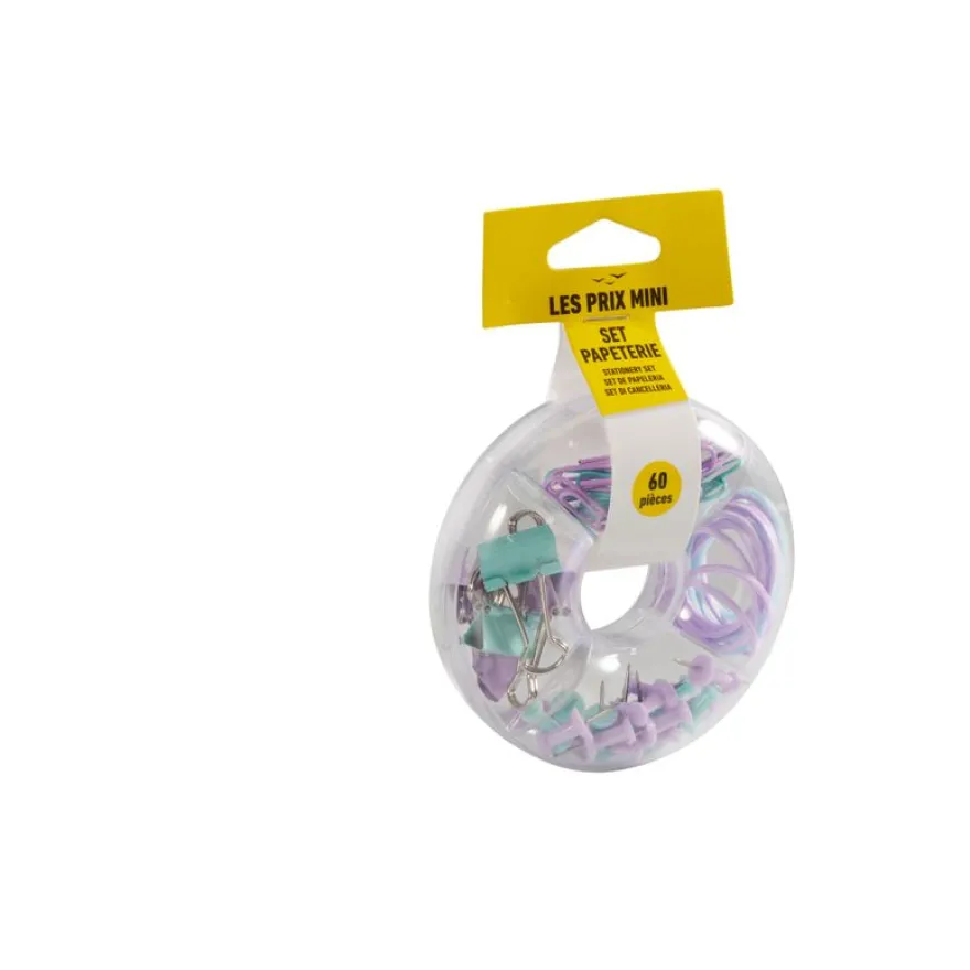 Les Prix Mini - Assortis 20 trombones, 15 elastiques, 20 punaises et 5 pinces