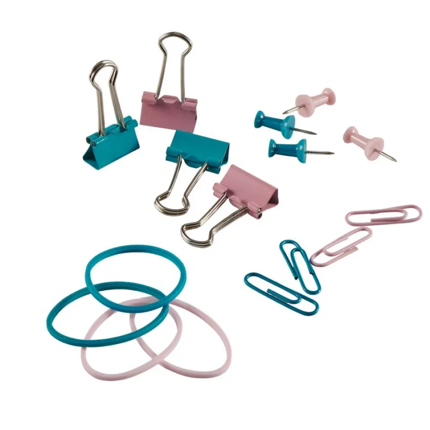 Les Prix Mini - Assortis 20 trombones, 15 elastiques, 20 punaises et 5 pinces