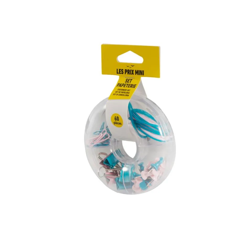Les Prix Mini - Assortis 20 trombones, 15 elastiques, 20 punaises et 5 pinces
