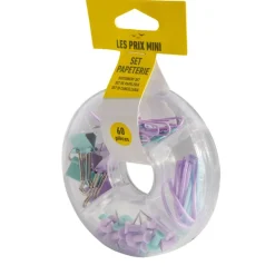 Les Prix Mini - Assortis 20 trombones, 15 elastiques, 20 punaises et 5 pinces