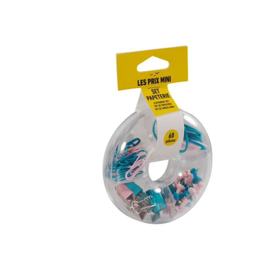Les Prix Mini - Assortis 20 trombones, 15 elastiques, 20 punaises et 5 pinces
