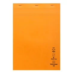 Les Prix Mini - Bloc Notes A4 70g 5x5 - Quadrillé - Papier Orange Économique