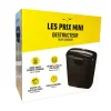 Les Prix Mini - destructeur de documents coupe droite - 6 feuilles - corbeille 10L