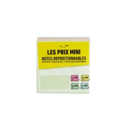 Les Prix Mini - Bloc Cube notes repositionnables - 400 feuilles - 76 x 76 mm - couleurs pastels assorties