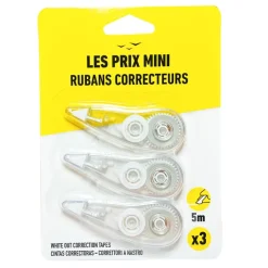 Les Prix Mini - Pack de 3 rubans correcteurs - 5 m