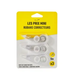 Les Prix Mini - Pack de 3 rubans correcteurs - 5 m
