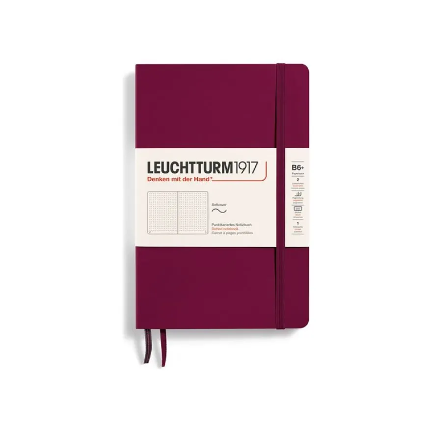 Leuchtturm1917 - Carnet de notes souple B6+ - pointillés - bordeaux