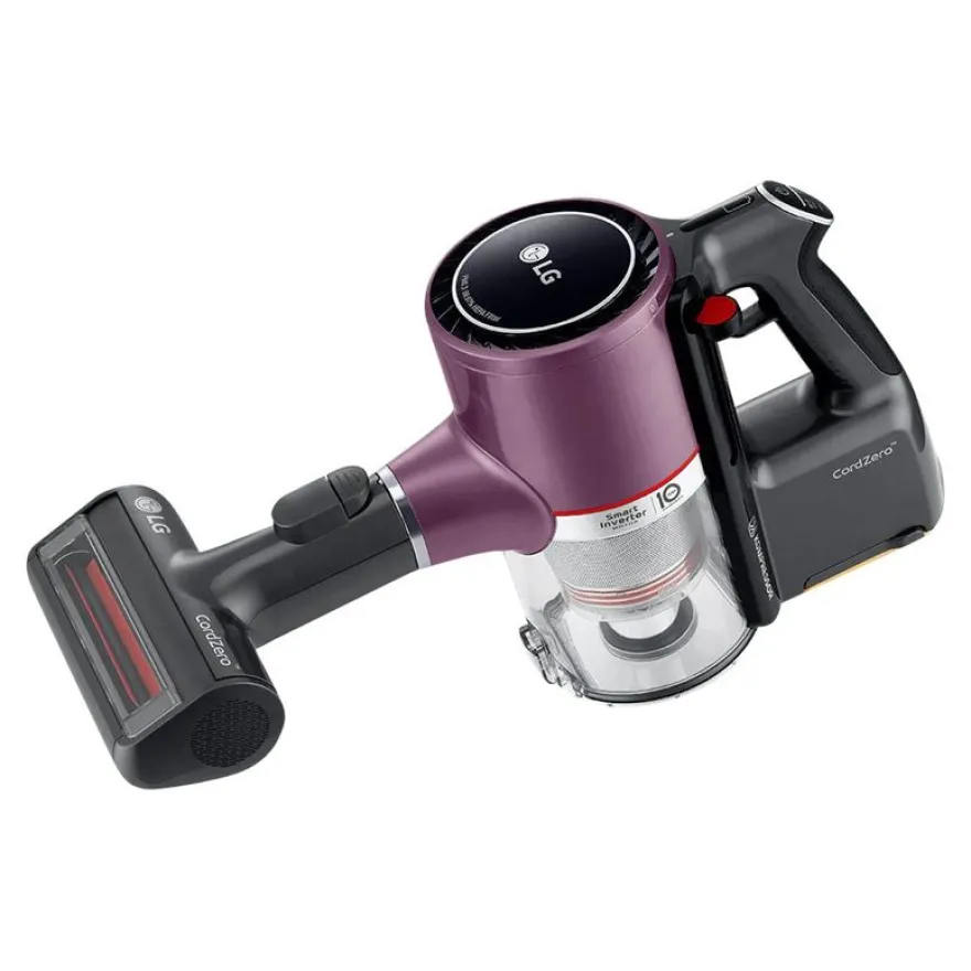 LG A9K-ULTRA1V - Aspirateur - balai/à main (2-en-1) - sans sac - 590 Watt - sans fil - 2 batteries - chargeur inclus - bordeaux