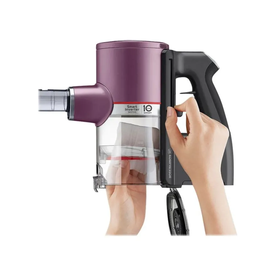 LG A9K-ULTRA1V - Aspirateur - balai/à main (2-en-1) - sans sac - 590 Watt - sans fil - 2 batteries - chargeur inclus - bordeaux