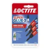 Loctite Super Glue 3 Liquid - 3 Tubes de colle à prise rapide - Transparent - 1 gr