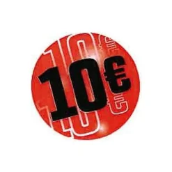 Logistipack - Boîte de 500 étiquettes de signalisation autocollantes - 35 mm (diamètre) - 10 euros - rouge