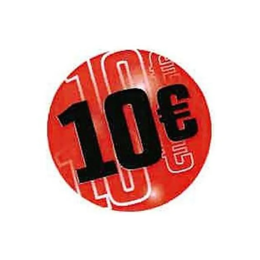 Logistipack - Boîte de 500 étiquettes de signalisation autocollantes - 35 mm (diamètre) - 10 euros - rouge