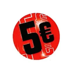 Logistipack - Boîte de 500 étiquettes de signalisation autocollantes - 35 mm (diamètre) - 5 euros rouge