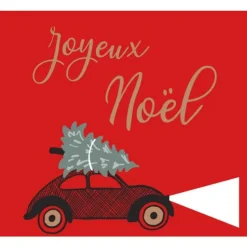 Logistipack - Etiquettes adhésives "Joyeux Noël Drive" - 4 X3,5 cm - Rouleau de 500