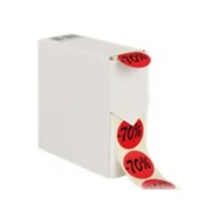 Logistipack - Rouleau de 500 étiquettes -70% en boîte distributrice - Rouge