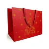 Logistipack - Sac cadeau - 20 cm x 10 cm x 17 cm - rouge, or