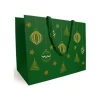 Logistipack - Sac cadeau - 20 cm x 10 cm x 17 cm - vert, impression dorée