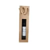 Logistipack - Sac cadeau à fenêtre pour 1 bouteille - poignées cordelières - 10 cm x 9 cm x 38 cm