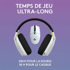 Logitech G435 SE +G305 SE - pack gaming casque + souris Lightspeed sans fil - blanc et noir