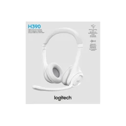 Logitech H390 - Casque filaire avec micro - USB-A - blanc cassé