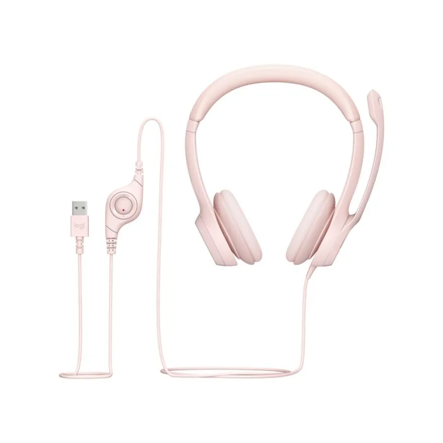 Logitech H390 - Casque filaire avec micro - USB-A - rose