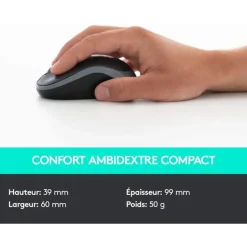 Logitech MK330 - ensemble clavier Azerty et souris sans fil - noir