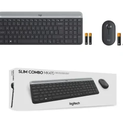 Logitech MK470 - Ensemble clavier et souris sans fil - ultra fin - Azerty - graphite