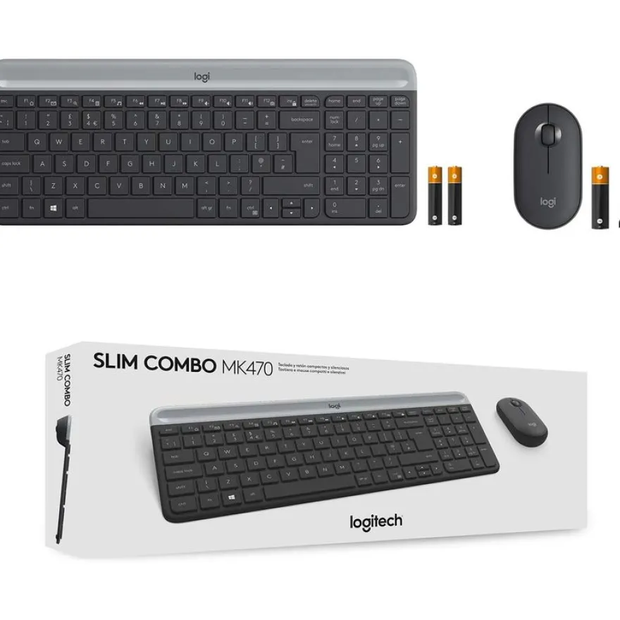 Logitech MK470 - Ensemble clavier et souris sans fil - ultra fin - Azerty - graphite