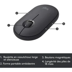 Logitech MK470 - Ensemble clavier et souris sans fil - ultra fin - Azerty - graphite