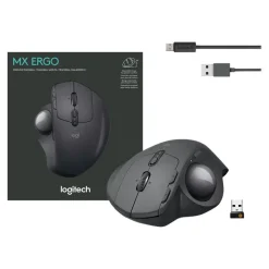 Logitech MX Ergo - souris sans fil ergonomique avec trackball pour droitier - noir