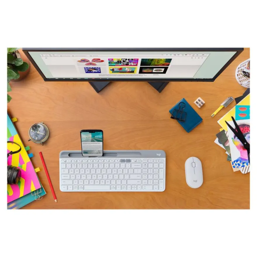 Logitech Pebble M350 - souris sans fil silencieuse - blanc cassé