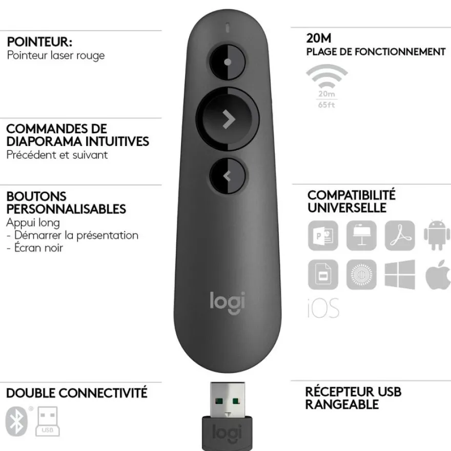 Logitech R500 - Pointeur laser télécommandé