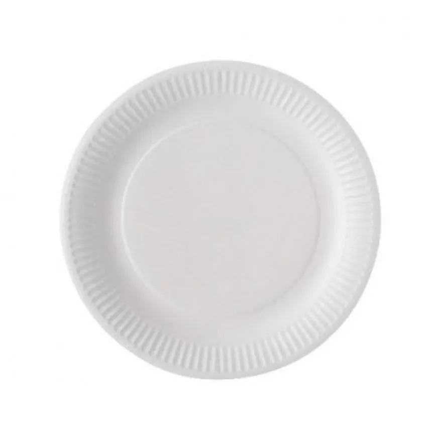 Lot de 100 assiettes en carton - 23 cm - blanche
