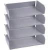 Lot de 4 casiers époxy pour table GANGE/TAGE/LEM - L51xP29xH10,5 cm - Gris alu