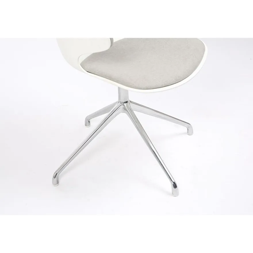 Lot de 2 chaises KHONG - avec accoudoirs - blanc et gris